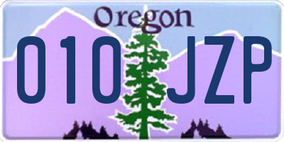 OR license plate 010JZP