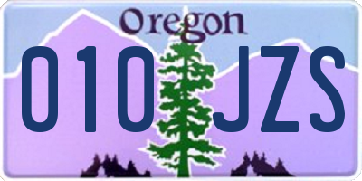 OR license plate 010JZS