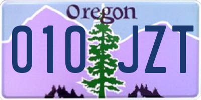 OR license plate 010JZT