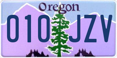 OR license plate 010JZV