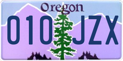 OR license plate 010JZX