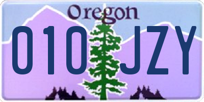 OR license plate 010JZY