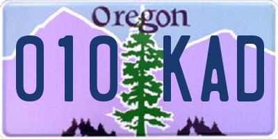 OR license plate 010KAD