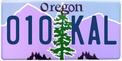 OR license plate 010KAL