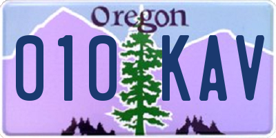 OR license plate 010KAV