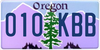 OR license plate 010KBB
