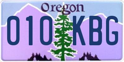 OR license plate 010KBG