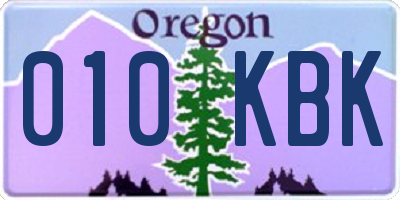 OR license plate 010KBK