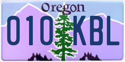 OR license plate 010KBL