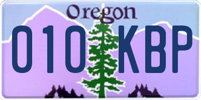 OR license plate 010KBP