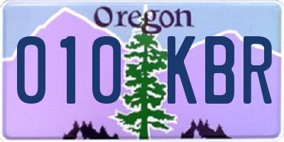 OR license plate 010KBR