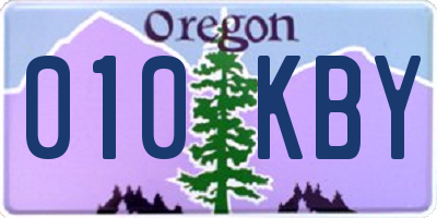 OR license plate 010KBY