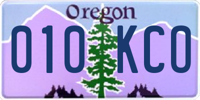OR license plate 010KCO