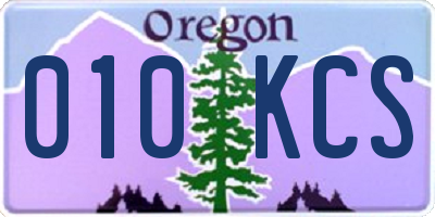 OR license plate 010KCS