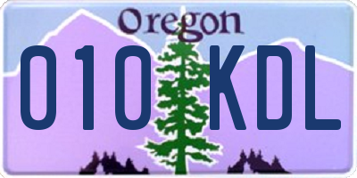 OR license plate 010KDL