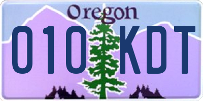 OR license plate 010KDT