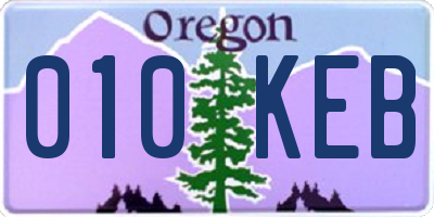 OR license plate 010KEB
