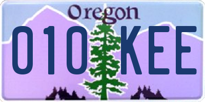 OR license plate 010KEE
