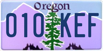 OR license plate 010KEF