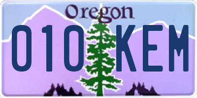 OR license plate 010KEM