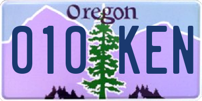 OR license plate 010KEN