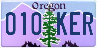 OR license plate 010KER