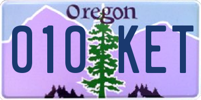 OR license plate 010KET