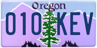 OR license plate 010KEV