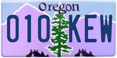 OR license plate 010KEW