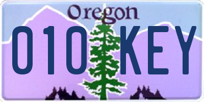OR license plate 010KEY