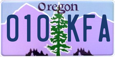 OR license plate 010KFA