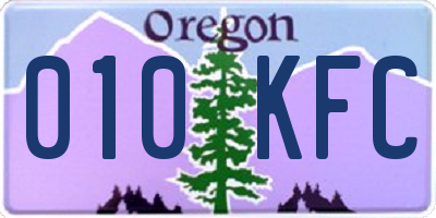 OR license plate 010KFC