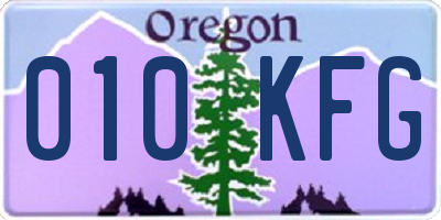 OR license plate 010KFG