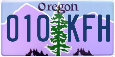 OR license plate 010KFH