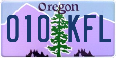 OR license plate 010KFL