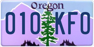 OR license plate 010KFO