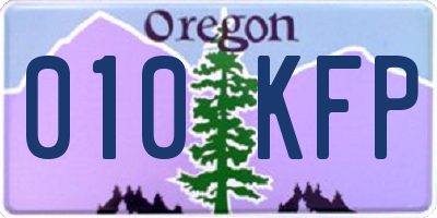 OR license plate 010KFP