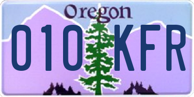 OR license plate 010KFR