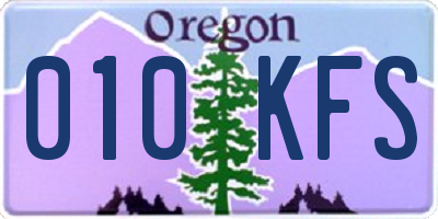 OR license plate 010KFS
