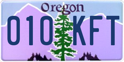 OR license plate 010KFT