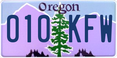 OR license plate 010KFW