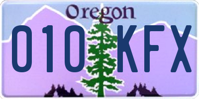 OR license plate 010KFX