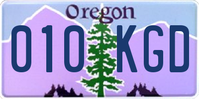 OR license plate 010KGD