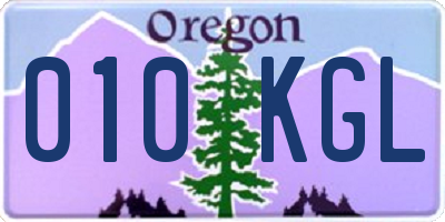 OR license plate 010KGL