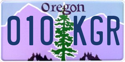 OR license plate 010KGR