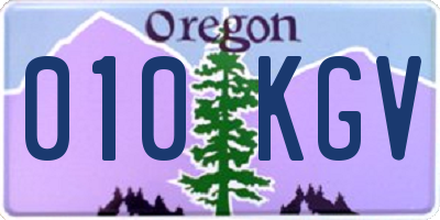 OR license plate 010KGV