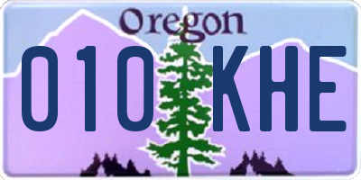 OR license plate 010KHE
