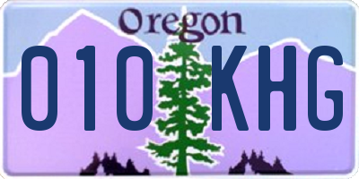 OR license plate 010KHG