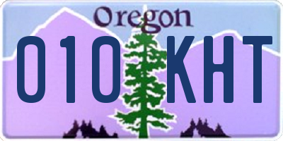 OR license plate 010KHT