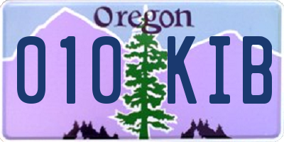 OR license plate 010KIB